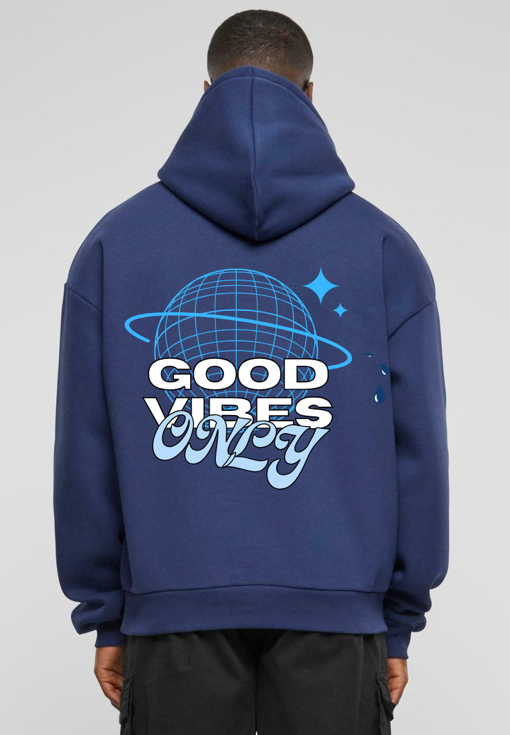 Navy Blue Oversized Stringless Hoodie