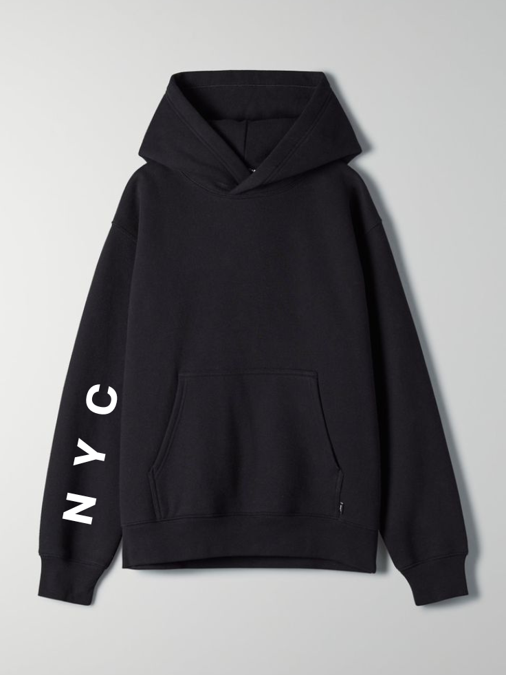 Oversized graphic hoodie with print on hoodie arm