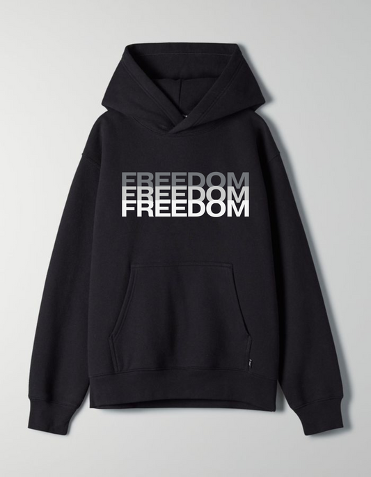 Oversized Black Hoodie- FREEDOM