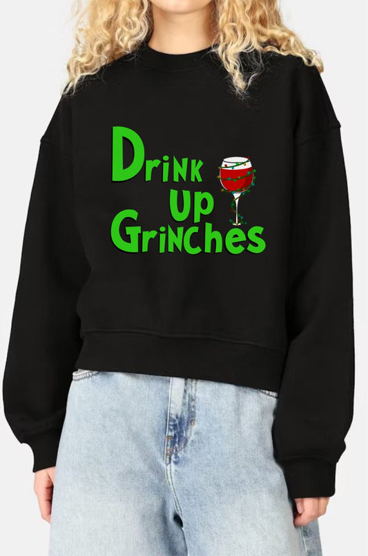 Women's Oversized Sweatshirt- Grinch Theme