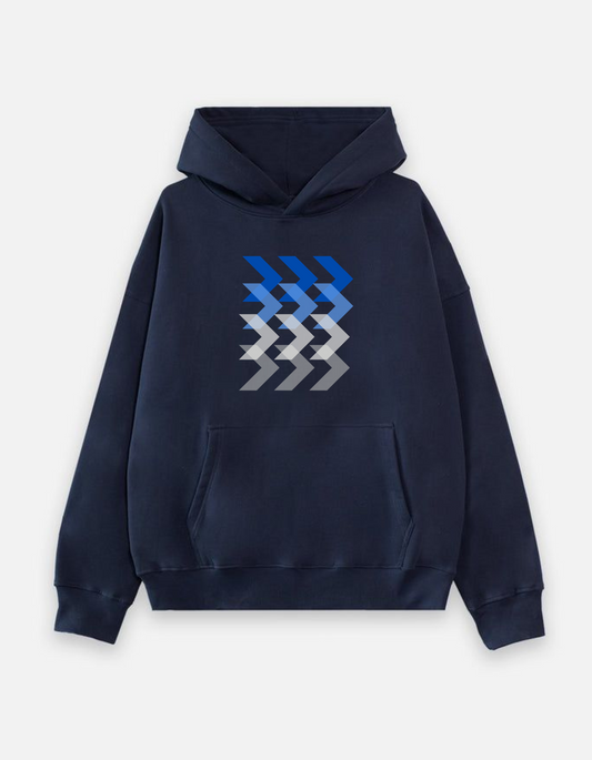 Navy Blue Oversized Stringless Hoodie