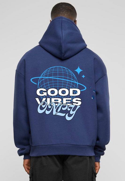 Navy Blue Oversized Stringless Hoodie